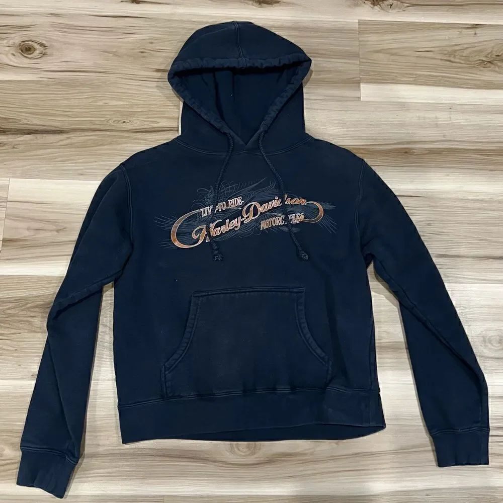 Harley Davidson Black Pullover Hoodie Women’s XS